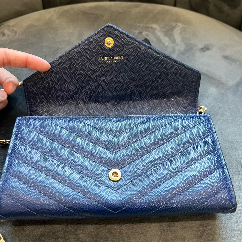 YSL cassandre envelope flap wallet on chain - Picture 3 of 15